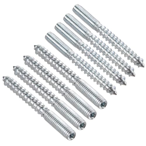 Image of TOP-VIGOR 8Pcs M6x60mm Double Headed Bolts Self Tapping Screw, Double Ended Dowel Screws, Screw Dowels Hanger, Threaded Lag Wood Screws and Machine Bolts for Wood Joint Furniture