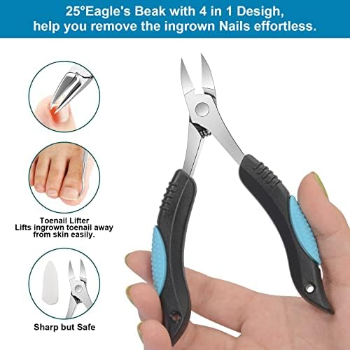 Lermende Ingrown Toenail Clippers for Thick Nail, Podiatrist Toenail Nail Clippers Set for Seniors,Nail Lifter,Toenail file for Men, Women, Pedicure Nail Gift for Ingrown Toenail Treatment