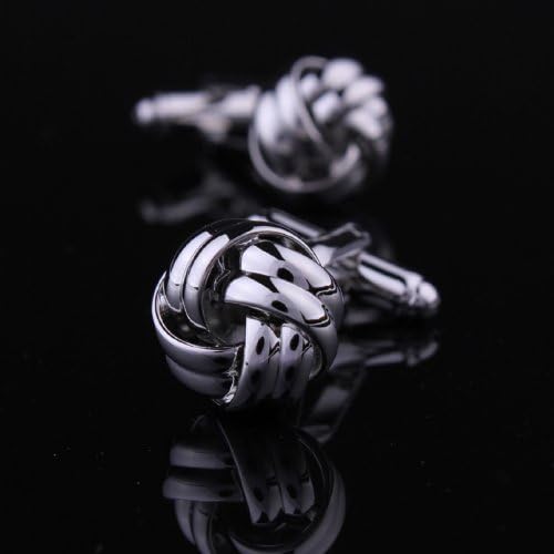 I Love Dad Cufflinks Hero Cuff-links Red Black Cufflinks (Silver Metal Knot Cufflinks)