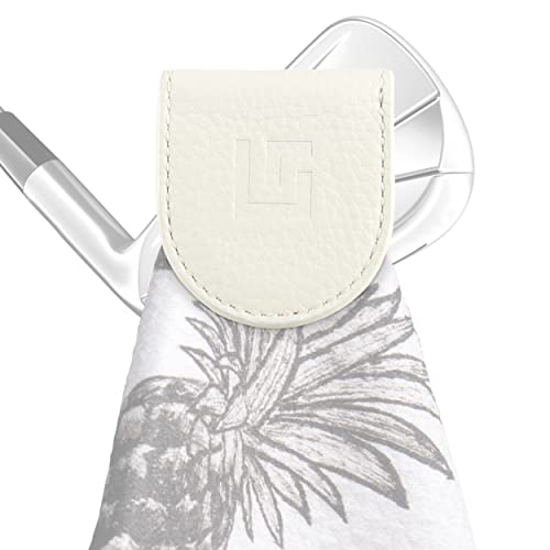 Uther Magnetic Golf Towel Clip for Any Towel - Highest Strength Magnet - Durable, Premium Leather - Quick Access + Attaches to Clubs, Golf Cart, Landing Hub Mag Bag + Clip Hub - Men/Women