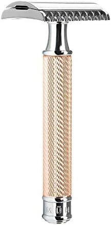 MÜHLE TRADITIONAL R41 (Rose Gold) Double Edge Safety Razor (Open Comb) For Men - Perfect for Every Day Use, Barbershop Quality Close Smooth Shave Safety Razor for Beginners, Birthday, Father's Day Gift for Him, Men | Unique German Design