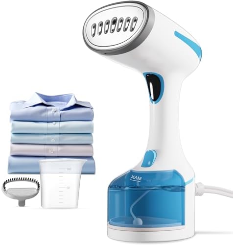 Travel Garment Steamers - DBC Travel Steamer for Clothes 1500W, 250ml Water Tank,20S Fast Heat-up Portable Handheld Steamer for Clothes, 2 in 1 Fabric Wrinkle Remover with Fabric Brush,Ideal for Home, Office, Travel