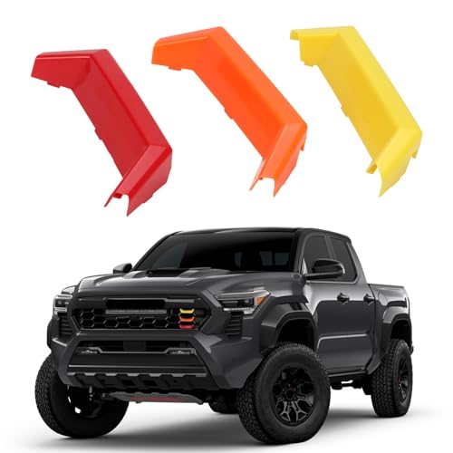 LHCDQSKCW Tricolored Front Grille Insert Trims Compatible with 2024 2025 2026 Toyota Tacoma Accessories TRD Pro/Trailhunter, Driver Side Grille Cover Exterior Decoration