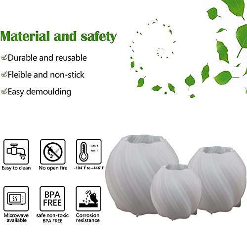 Douup 3Pcs Geometric Pillar Candle Mold, 3D Silicone Candle Molds, Irregular Wave Twisted Silicone Molds For Candles, Diy Candle Making Mold, Crafts Home Art Decoration #TOP5