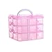 Generic Portagioie Portatile Griglia Rimovibile CaseJ ewelry Anelli di stoccaggio Collane Display Rosa