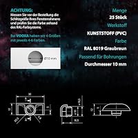 VOOXA 25St Wasserschlitzkappen für 10mm-Bohrung Graubraun RAL8019 – Ansicht 3