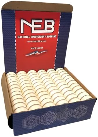 NEB PREWOUND EMBROIDERY BOBBINS STYLE L WHITE QTY 144