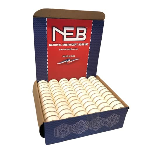 Neb Prewound Embroidery Bobbins Style L White Qty 144 #TOP5