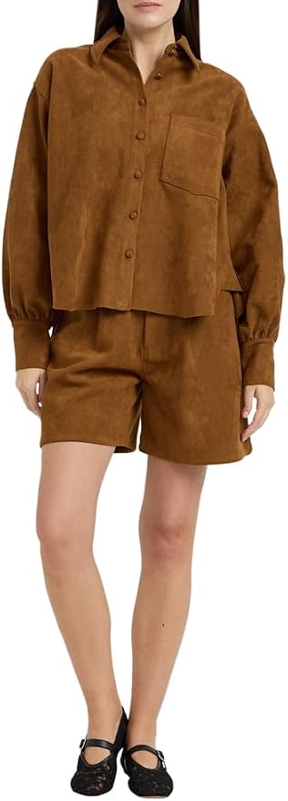 Suede Shirt Top
