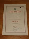  Urkunde Ehrennadel des Allgemeinen Deutschen Motorsport-Verbandes in Bronze inkl. Ehrennadel aus 1972
