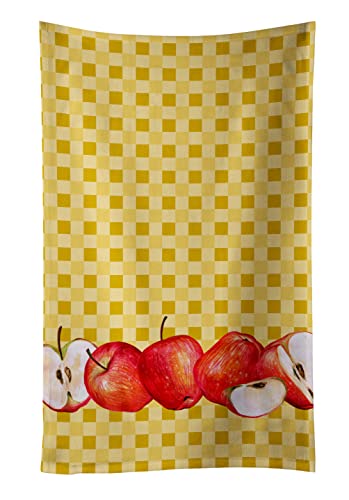 Caroline's Treasures BB7164KTWL Apple on Basketweave Kitchen Towel Dish Cloths Guest Hand Towel Decorative Bathroom Towel for Face,Tea, Dishcloth, Kitchen and Bath