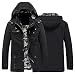 MITCOWBOYS Veste pull d'été pour homme - Automne - Hiver - Camouflage - Manteau - Boutons - Couleur unie - Décontracté - Avec capuche - Grandes poches amovibles - Doublure pour homme, Noir , XL