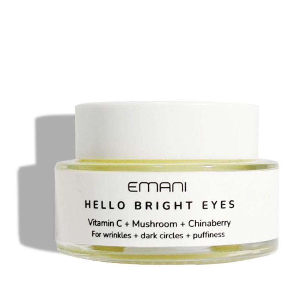 Emani Hello Bright Eyes - Vitamin C Super Eye Cream - Caffeine and Turmeric, Anti-Aging Eye Cream for Dark Circles, Puffiness, Wrinkles, Firming, Hydrating & Smoothing - Reduce Fine Lines 1 oz 30ml