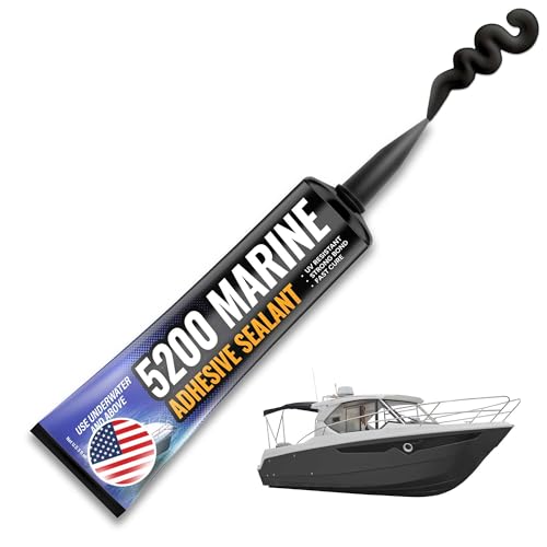 [Black] 5200 Marine Sealant - Fast Cure High Bond Strength UV Resistant Underwater 5200 Fast Cure Marine Adhesive Sealant for Boats Hulls Decks & RVs Marine Caulk Black 3oz