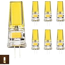 G4 LED Bulbs, G4 5W COB LED Light Bulb, 2700k-3200k Warm White NO Dimmble Lighting,12V AC/DC Bi-Pin Base Bulb,Equivalent to 40W Halogen Replacement,for Landscape,Under Cabinet Lighting,6 Pack