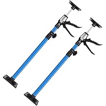 2Pcs Plasterboard Props 115-290CM Adjustable Telescopic Drywall Builders Props 40Kg Load, Telescopic Hand Lifting Jack Tools for Ceiling Plasterboard Support Door frame Tensioner Pole