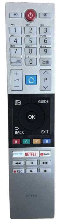 para Mando TV Toshiba ct-8543 Universal Reemplazo para Mando a Distancia Toshiba FHD UHD XUHD TV with Netflix Youtube Buttons - No se Necesita configuración