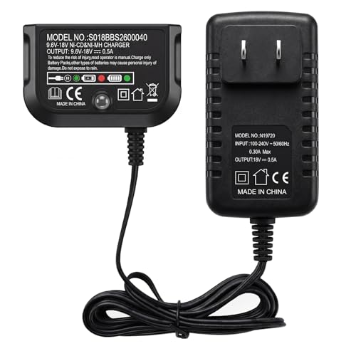TRAVAPOWS Replacement for Black & Decker 9.6V-18V Battery Charger 90556254-01, Compatible with Black and Decker 9.6V 12V 14.4V 18V NiCad & NiMH Battery HPB18 FSB18 HPB14 FSB14 HPB12 FS12B HPB96 FSB96