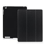 iPad 2 3 & 4 Case - Dual Series - Super Slim Carbon Fiber Cover with Smart Feature for Apple iPad 2nd, 3rd, 4th
