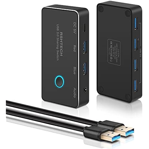 RSHTECH USB 3.0 Switch Selector with Audio Cover