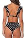 JFAN Mujer Traje de Baño Bikini Punto de Onda Ruffle Conjunto de...