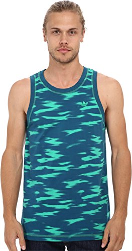 adidas Originals Men's Camo Sky Tank Shirt, Surf Green/Blush Blue, Large