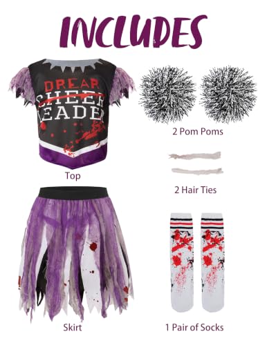 Disfraz de Animadora Zombie Halloween para Niñas XL miniatura 3