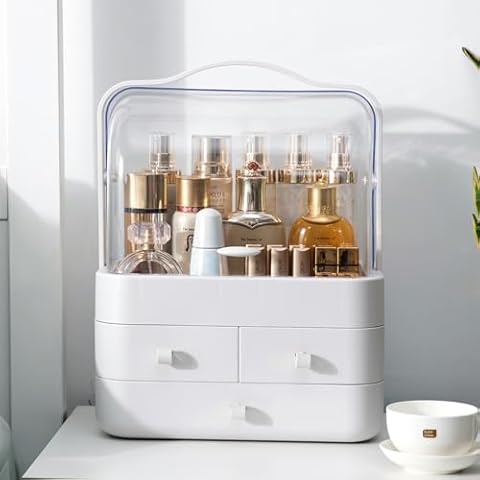 LZDMY Acrylic Makeup Organiser with Drawers Cover
