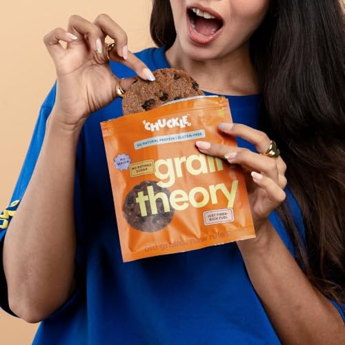 Image of Chuckle Grain Theory Ragi Cookies with Oats & Chia Seeds 300g (6 Pack x 50g), Jaggery Sweetened Biscuits without Palm Oil, Gluten Free Ragi Biscuits with Cacao