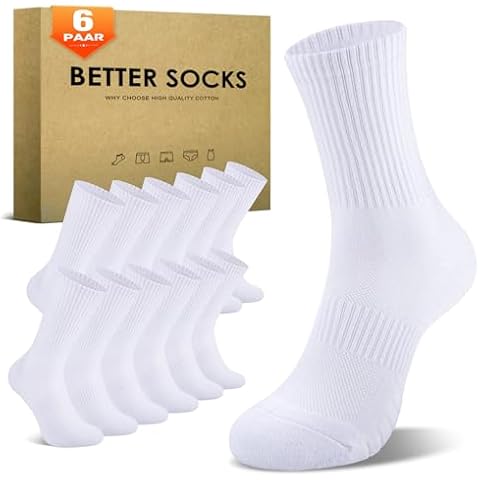 TUUHAW Women Socks 3-5 White Running Socks Cushioned Trainer Socks Cotton Wicking Tennis Sports Socks Crew Hiking Socks Cover