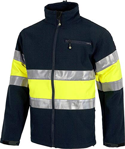 Work Team Workshell Combinado con Cintas Reflectantes. Hombre Marino+Amarillo A.V. 3XL