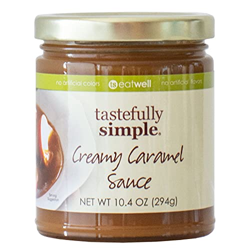 Tastefully Simple Creamy Caramel Sauce - Pairs with Apples, Marshmallows, Pound Cake, Drizzle over Ice Cream - 11 oz