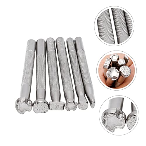 SHINEOFI 6 Unidades Ferramentas de impressão de couro Ferramentas de estampagem de couro Ferramentas