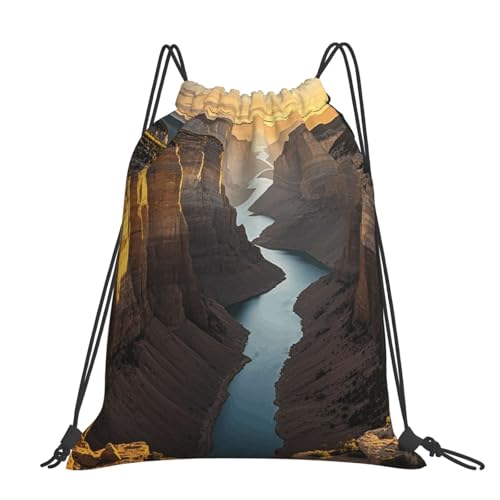 STVYUKL Canyon At Sunset Drawstring Backpack Lightweight Sports Gym Sack Drawstring Bags Cinch Bag Sackpack For Work Gym Swim Travel, Canyon at