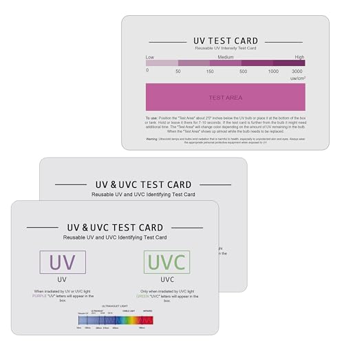 Image of SaiTech IT 2 Pk 3-in-1 UV Intensity Test Card | UVA & UVC Light Identifying Card, Bulb & LED Intensity Reading Card