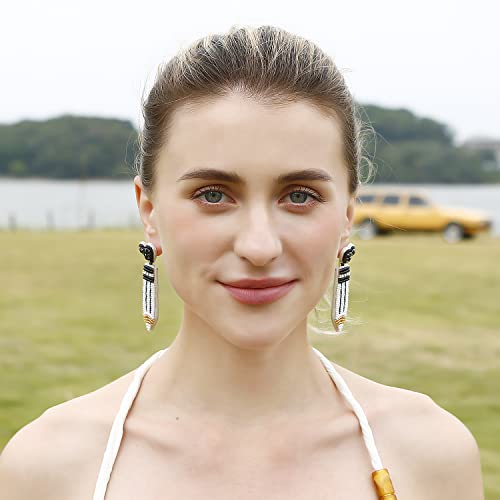 Colorful Beads Love Hearts Pencil Drop Dangle Earrings Back To School For Teacher Students For Women Mom Girlfriend Shiny Crystal Beads Heart Pencil Shape Pendant Earrings Valentine's Day Jewelry Gift-Pink #TOP4