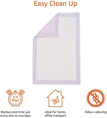 Amazon Basics 40-Pack Disposable Cat Litter Tray Liners with Quick-dry Surface - Purple, Lemon Scent