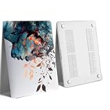 HLAAJJX Kompatybilne z Macbook Pro 35.6 cm etui 2024-2021 A2442 A2779 A2918 A2992 M1 M2 M3, plastikowa twarda obudowa na laptopa i obudowa klawiatury - damskie i liście
