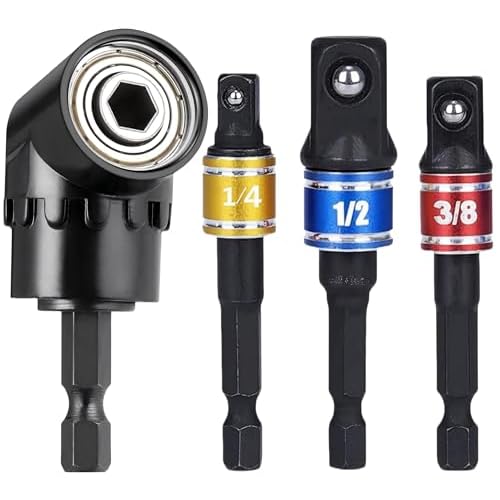 GY-3 tlg 1/4"3/8"1/2" Cr-V Sechskant Stecknussadapter Stecknuss Adapter Steckschlüssel Schraubenschlüssel Nuss Set+1Stücke 105° Angle Halter Winkelschrauber Vorsatz Adapter 1/4Zoll sechskantiger Griff