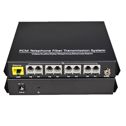 Image of 8 Channels POTS Telephones and 10 /100Mbps Ethernet Over Fiber Optic Media Converter Extender FC-FC Singlemode up 20Km Support Called id Ring and Fax -Uncompressed No Delay A Set