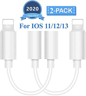 Lightning to 3.5mm Headphone Jack Adapter,【2PACK】 Upgrade Version iPhone Adapter Aux Audio Dongle