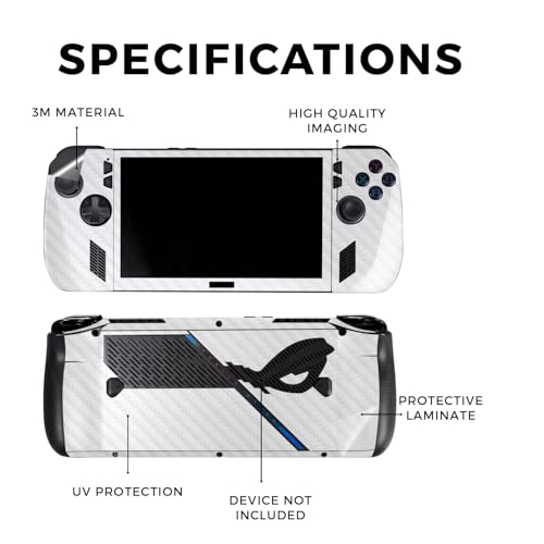 Carbon Fiber Skin Compatible with Asus ROG Ally X - Solid White - Premium 3M Vinyl Protective Wrap Decal Cover - Easy to Apply | Crafted in The USA by MightySkins by Vision Signs & Graphics - Image 2