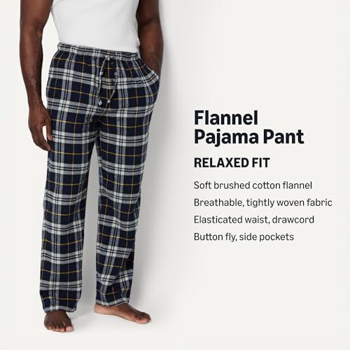 Image of Amazon Essentials Men's 100% Cotton Flannel Sleep Pant, Relaxed Fit Lounge Pants with Elastic Waist and Drawstring