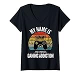 Este producto dice que mi nombre es Sammy y tengo una adición para juegos. Es un regalo perfecto para cualquier jugador