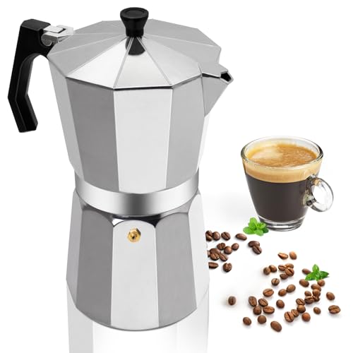 Image of Aluminum 14 Cup 700ml Moka Pot Express Coffee Maker Stovetop Espresso Percolator Coffeemaker Italian Classic Style Brewing Greca Cafe Mocha Machine for Cafeteras Lover Camping Travel and Home Use 24oz