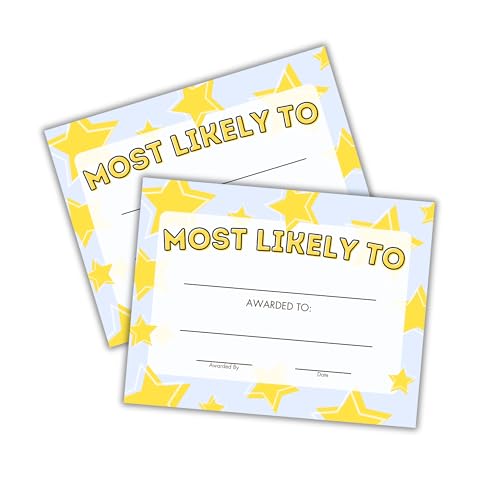 Most Likely to Superlative Award Certificate