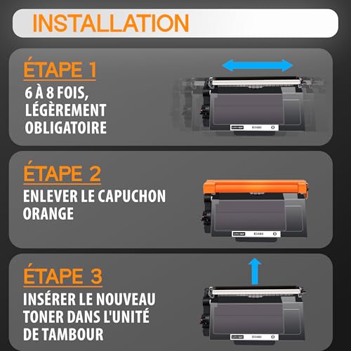 Supply Guy TN3480 TN 3480 cartouche de toner compatible avec Brother TN 3480 pour Brother HL L5100DN HL L5100DNT HL L5200DW DCP L5500DN MFC L5700DN MFC L5750DW Toner pour Brother HL L5100DN HL L5200DW - vue 3