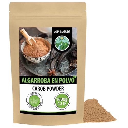 Alpi Nature Algarroba en Polvo 1kg, Vainas de Algarroba Secas y Molidas, Edulcorante Natural