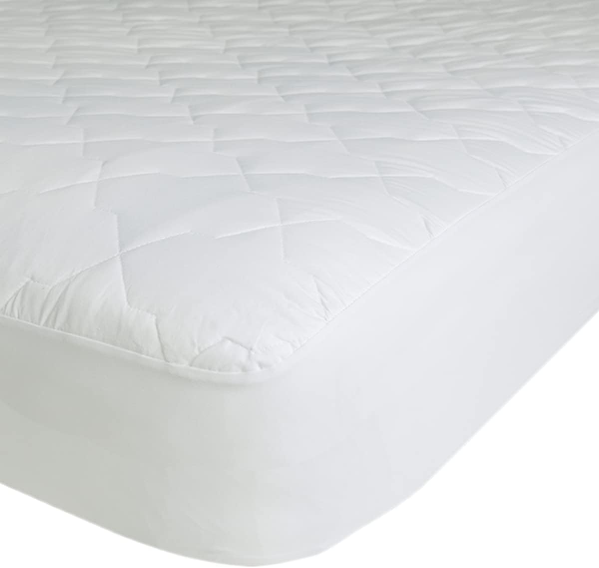 Luxury 100% Cotton Quilted Mattress Protector with Polyester Skirt- King Size