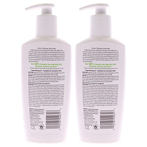 Palmer's Loção de massagem com fórmula de manteiga de cacau para estrias com vitamina E pacote com